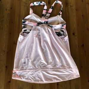 Lululemon Pink Razorbacks Tank with sports Bra 6